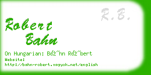 robert bahn business card